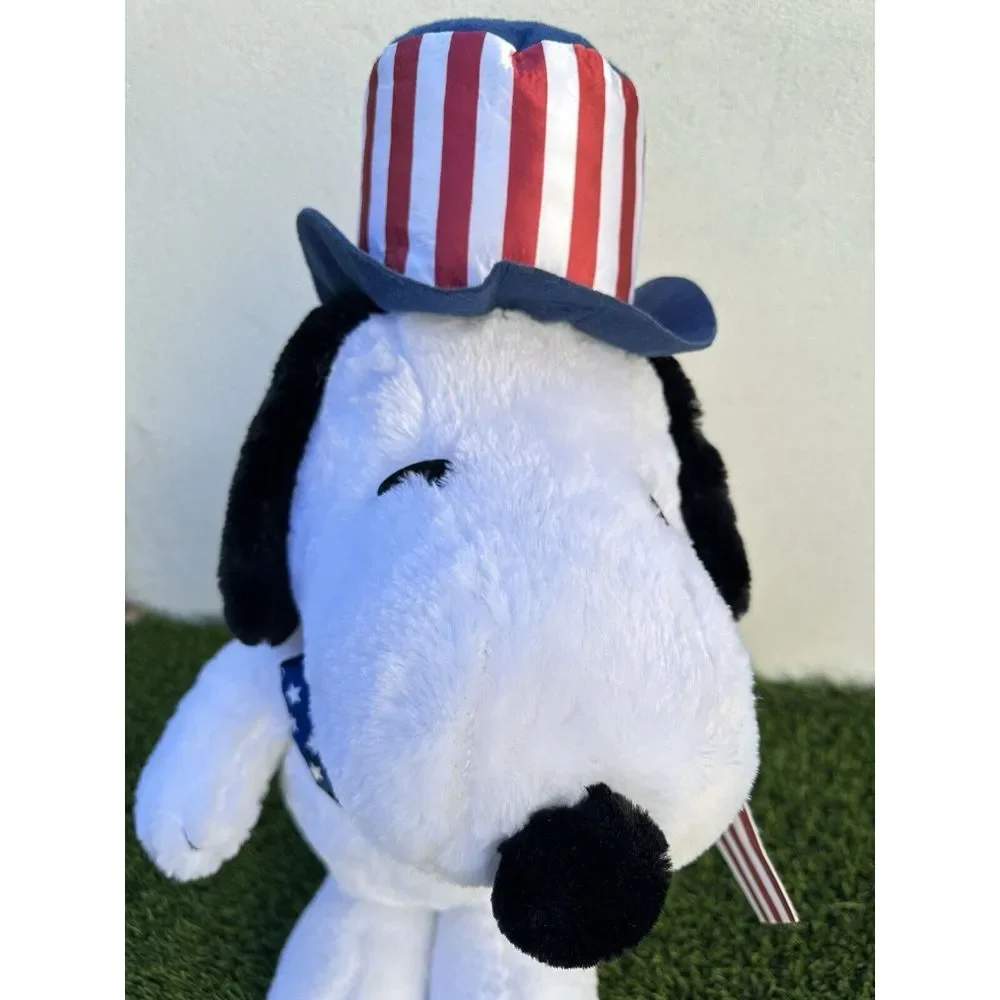 SNOOPY 4th of July PORCH DOOR GREETER PATRIOTIC USA PEANUTS PLUSH 22" Decoration - Picture 7 of 14